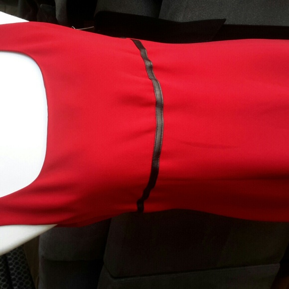 Casual Corner Lined Red Sheath Dress - Picture 2 of 5